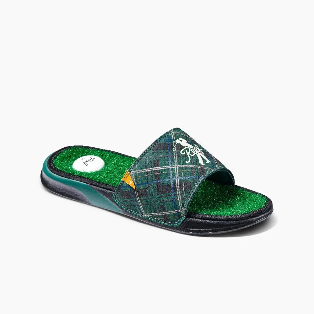 Reef Men's Mulligan Slide - Green Tartan