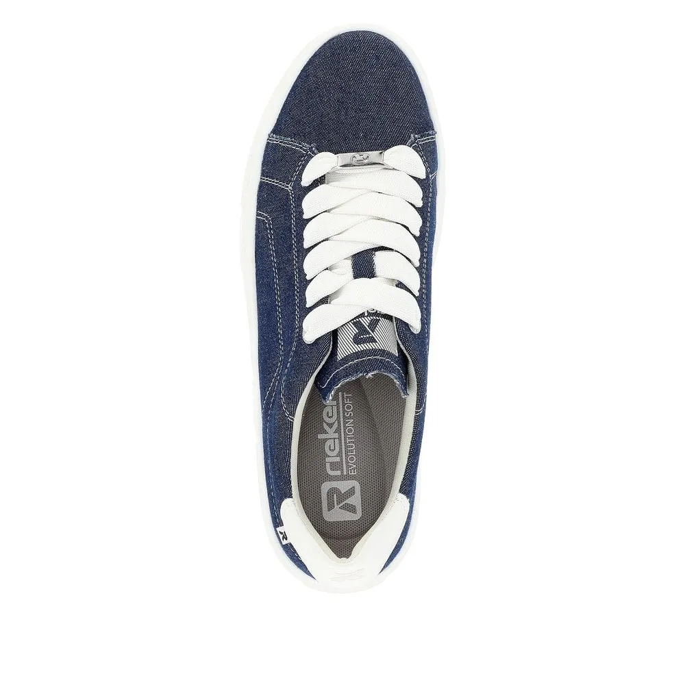 Rieker W0501 Ladies Trainer Blue