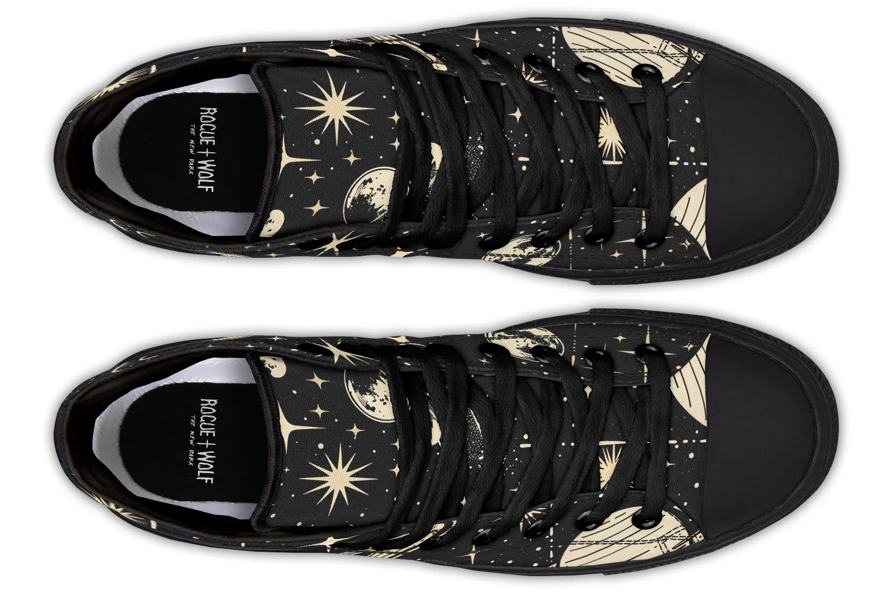 Rings of Saturn High Tops - Classic Premium Canvas Shoes with Comfortable and Durable Soles