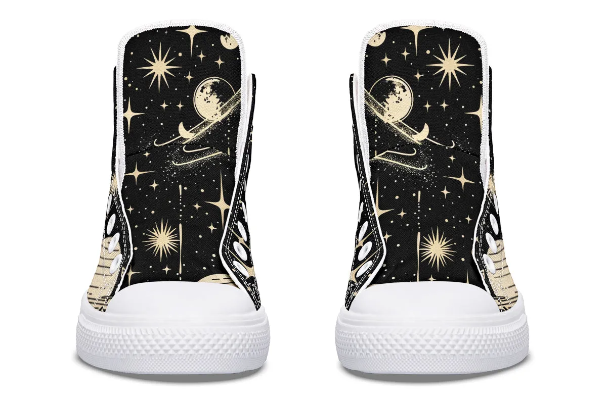 Rings of Saturn High Tops - Classic Premium Canvas Shoes with Comfortable and Durable Soles