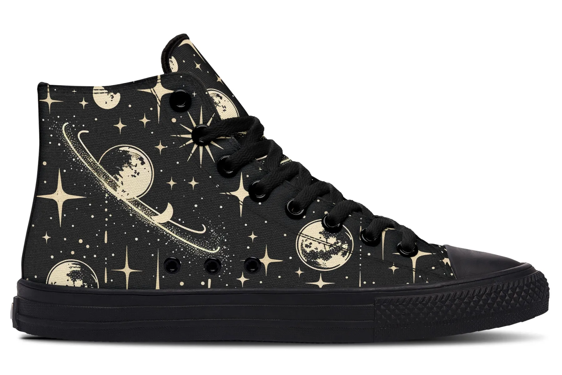 Rings of Saturn High Tops - Classic Premium Canvas Shoes with Comfortable and Durable Soles