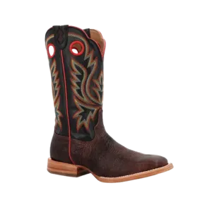 Rocky Boot Men's Durango Shrunken Bullhide Western Chestnut And Black Eclipse Boot