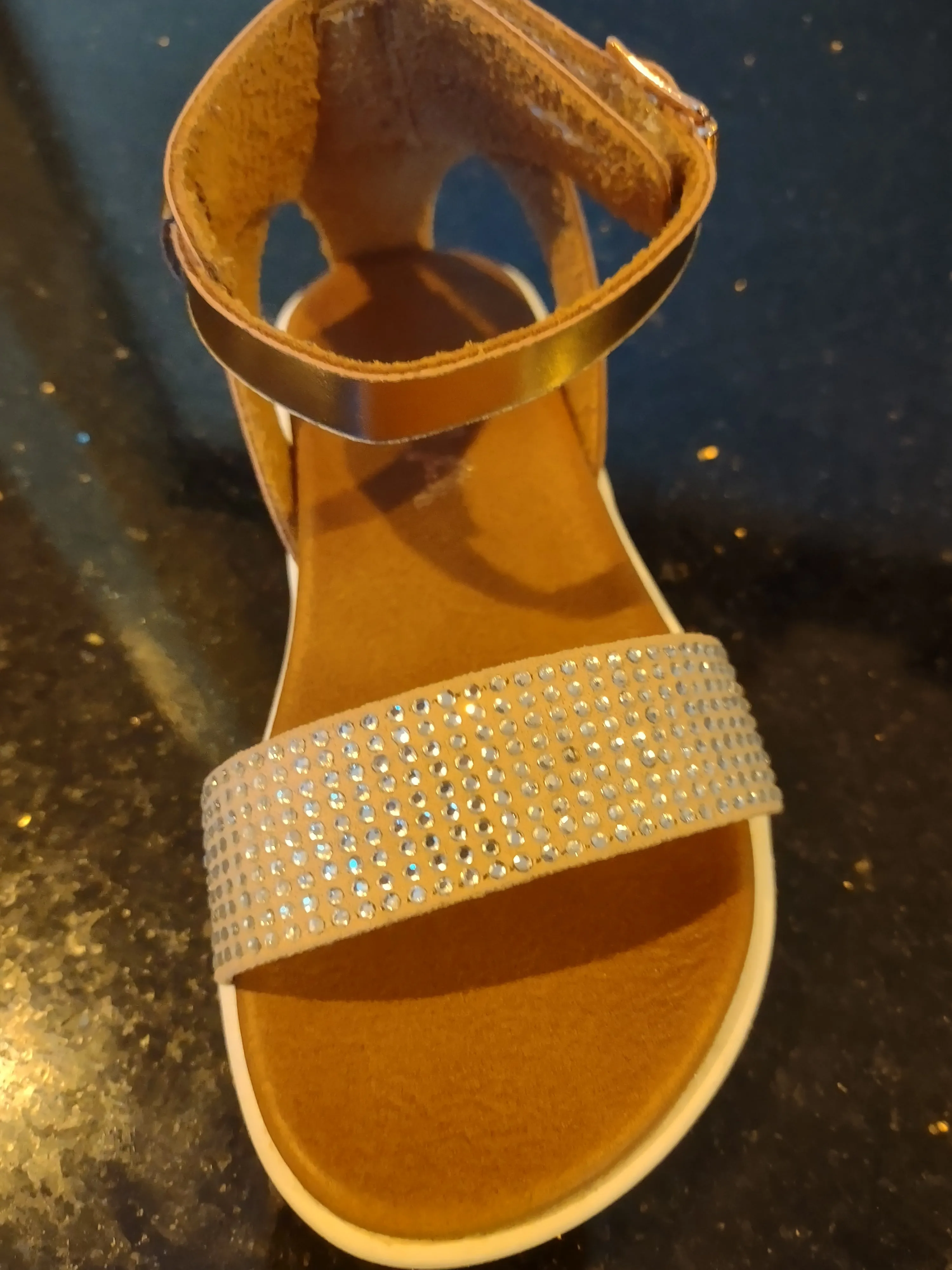 Rose gold sandals with Glitz | Mini Mia Ellen-J