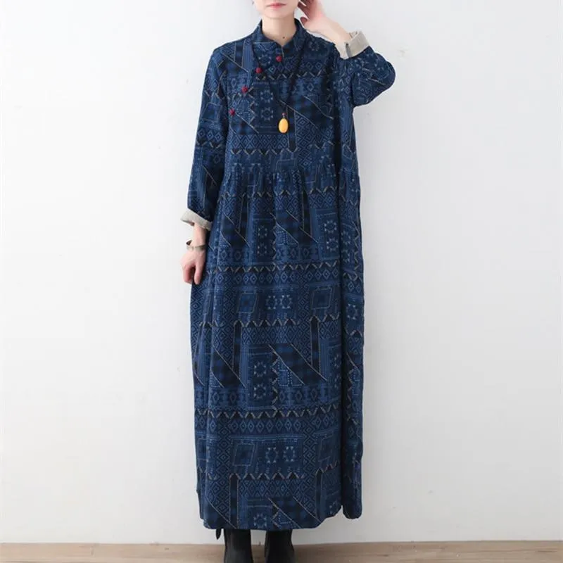 Sacred Geometry Chinese Linen Dress