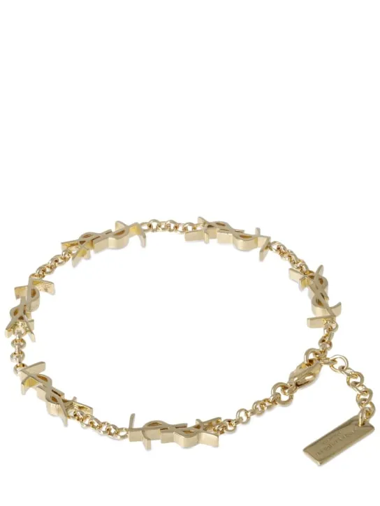 Saint Laurent   Cassandre brass multi YSL bracelet 