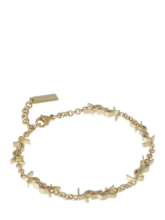 Saint Laurent   Cassandre brass multi YSL bracelet 