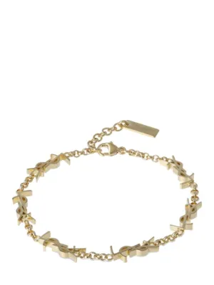 Saint Laurent   Cassandre brass multi YSL bracelet 