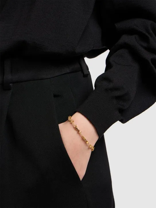 Saint Laurent   Cassandre brass multi YSL bracelet 