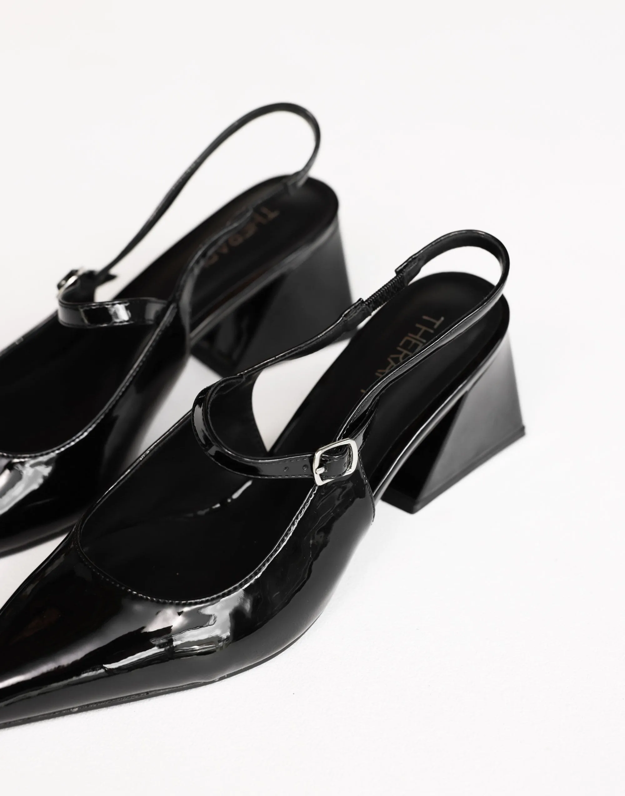 Sharp Heels (Black Patent) - By Therapy