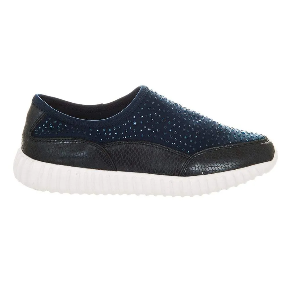 Shenay Ladies Flat Diamante Running Shoe