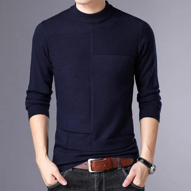 Simple Knit Pullover Crew Neck Sweater