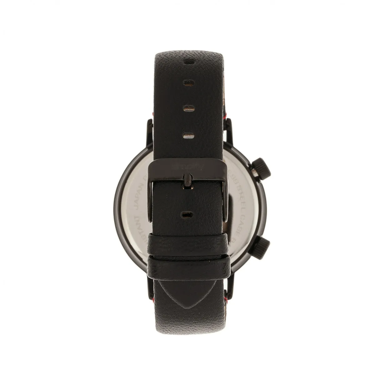 Simplify The 3300 Leather-Band Watch - Black