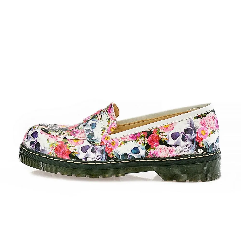 Skull Flower Garden Sneaker Shoes AMOX101