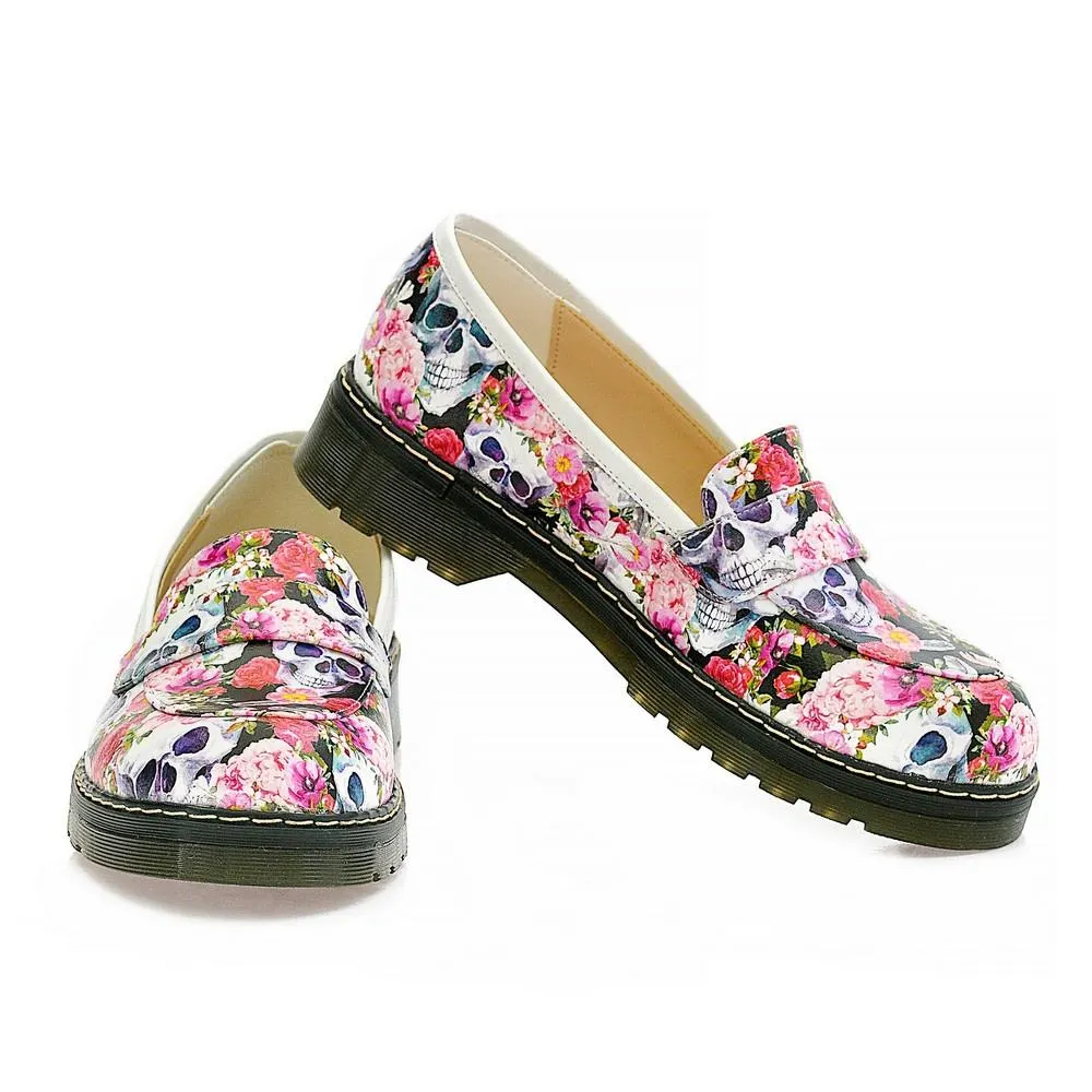 Skull Flower Garden Sneaker Shoes AMOX101