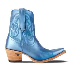 Smokeshow Embroidered Metallic Snip Toe Zippered Cowboy Booties