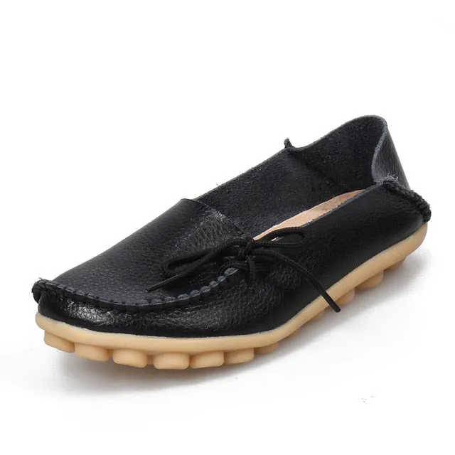 Soft Leisure Flats Women Leather Shoes Moccasins Mother Loafers