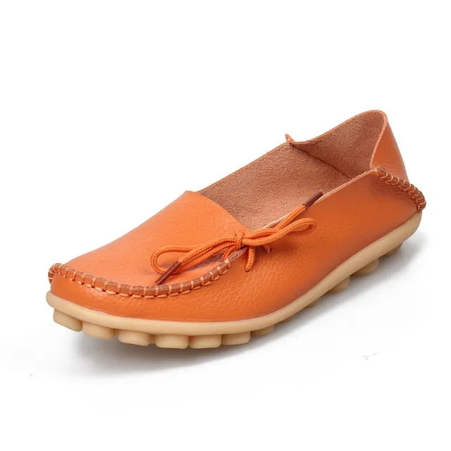 Soft Leisure Flats Women Leather Shoes Moccasins Mother Loafers