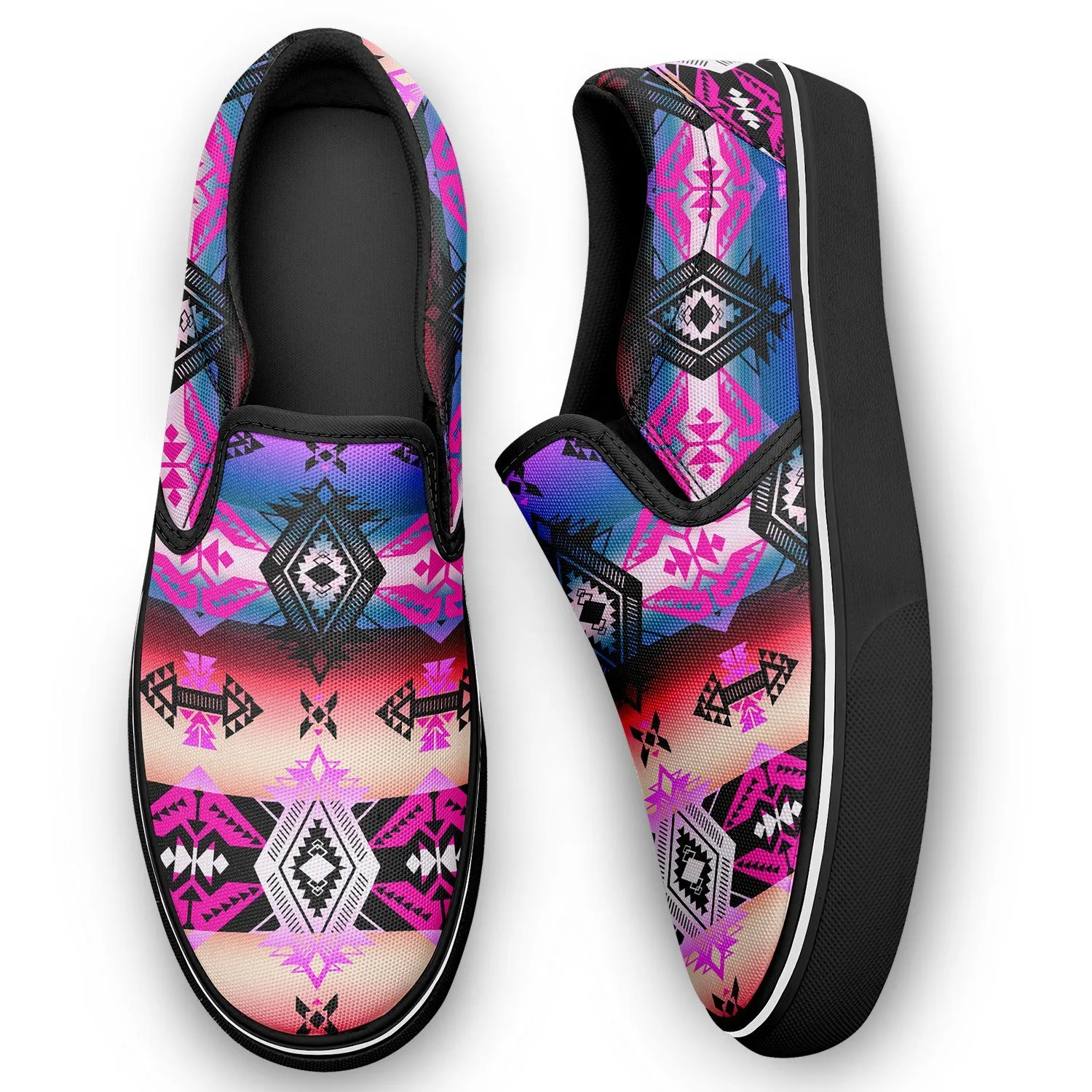 Sovereign Nation Skies Otoyimm Kid's Canvas Slip On Shoes