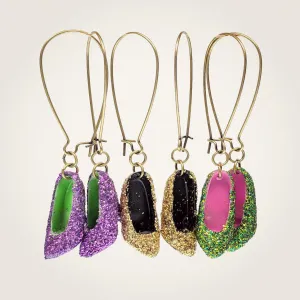 Sparkling Shoe Mardi Gras Earrings