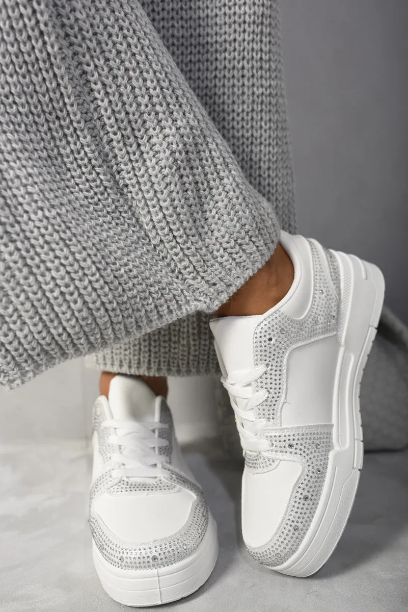 Sparkly Crystal Embellished Trainers