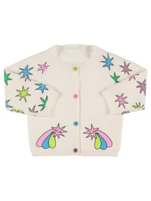 Stella McCartney Kids   Cotton knit cardigan w/ intarsia stars 