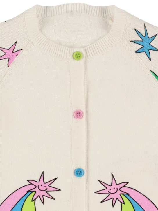 Stella McCartney Kids   Cotton knit cardigan w/ intarsia stars 