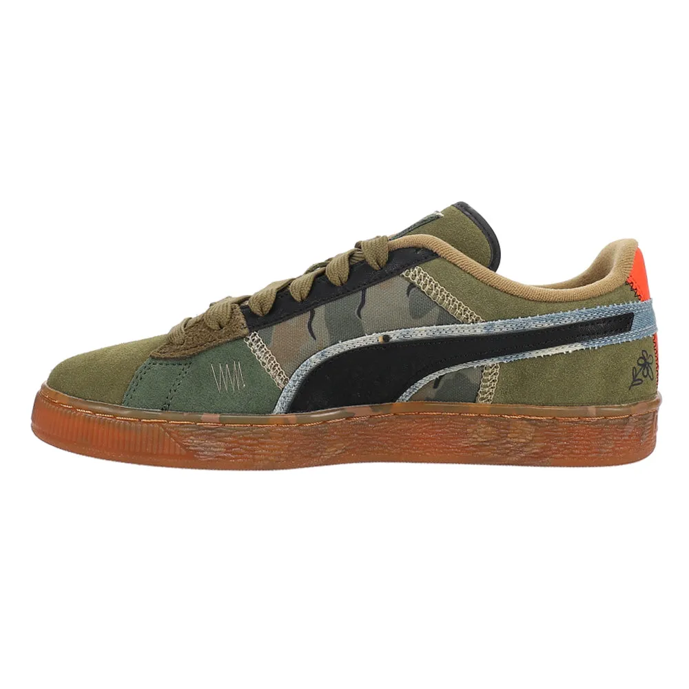 Suede Peace And Love Flagship Camo Lace Up Sneakers