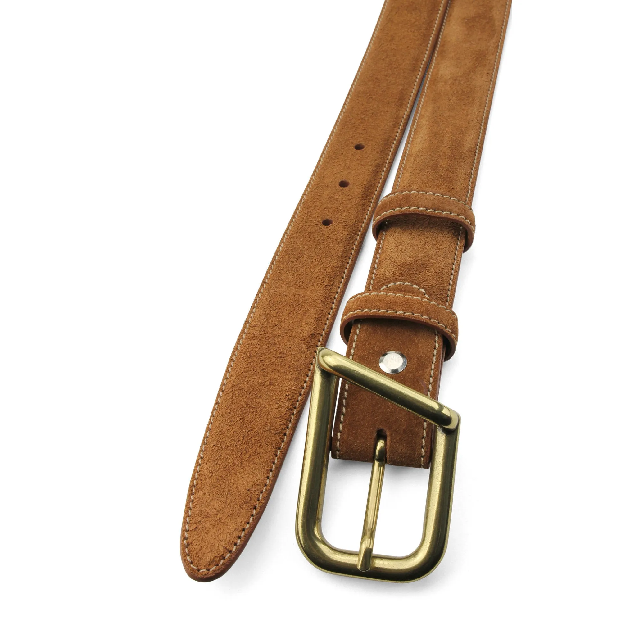 Tan Suede Narrow Equestrian Belt