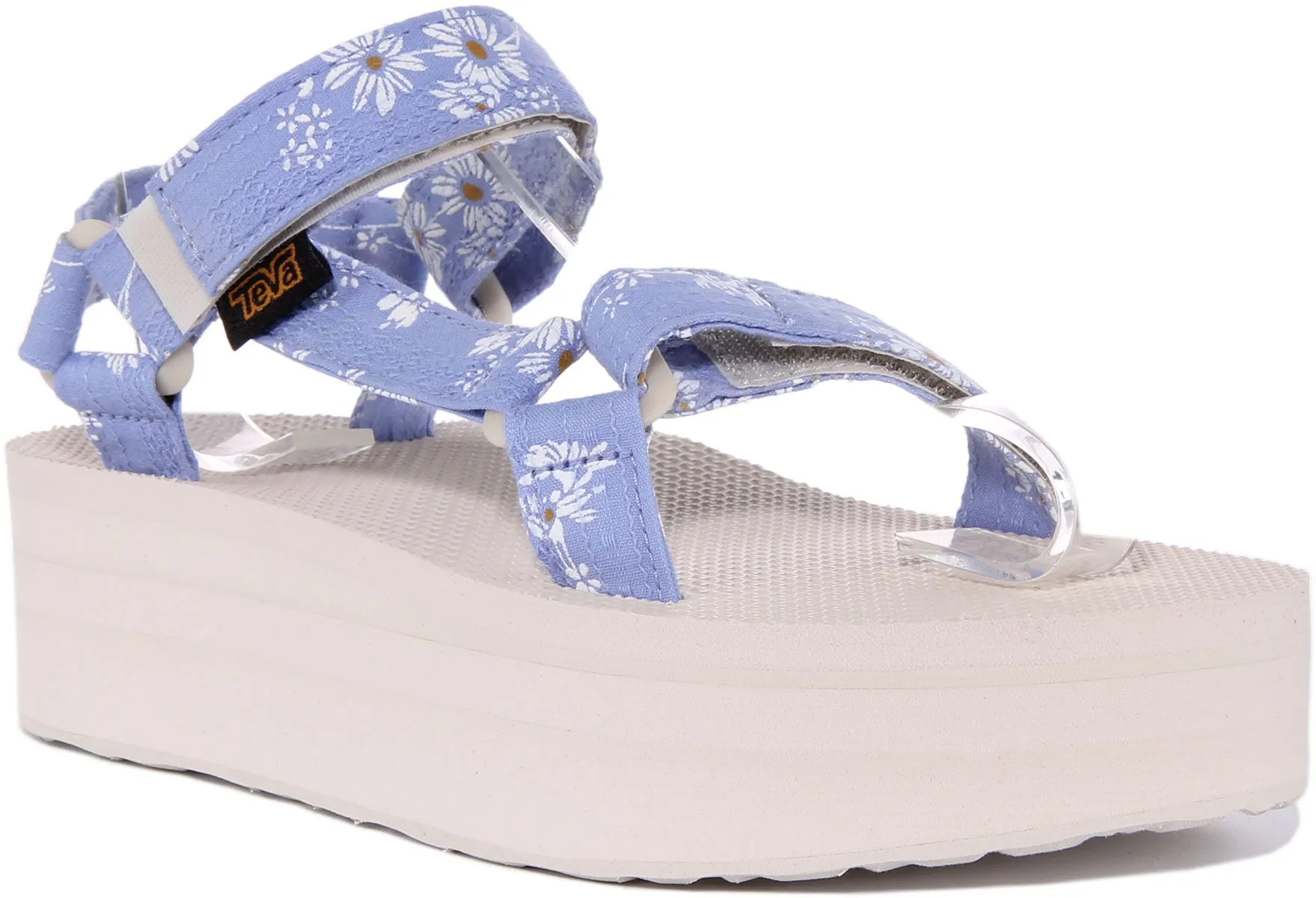 Teva Flatform In Blue Floral For Women