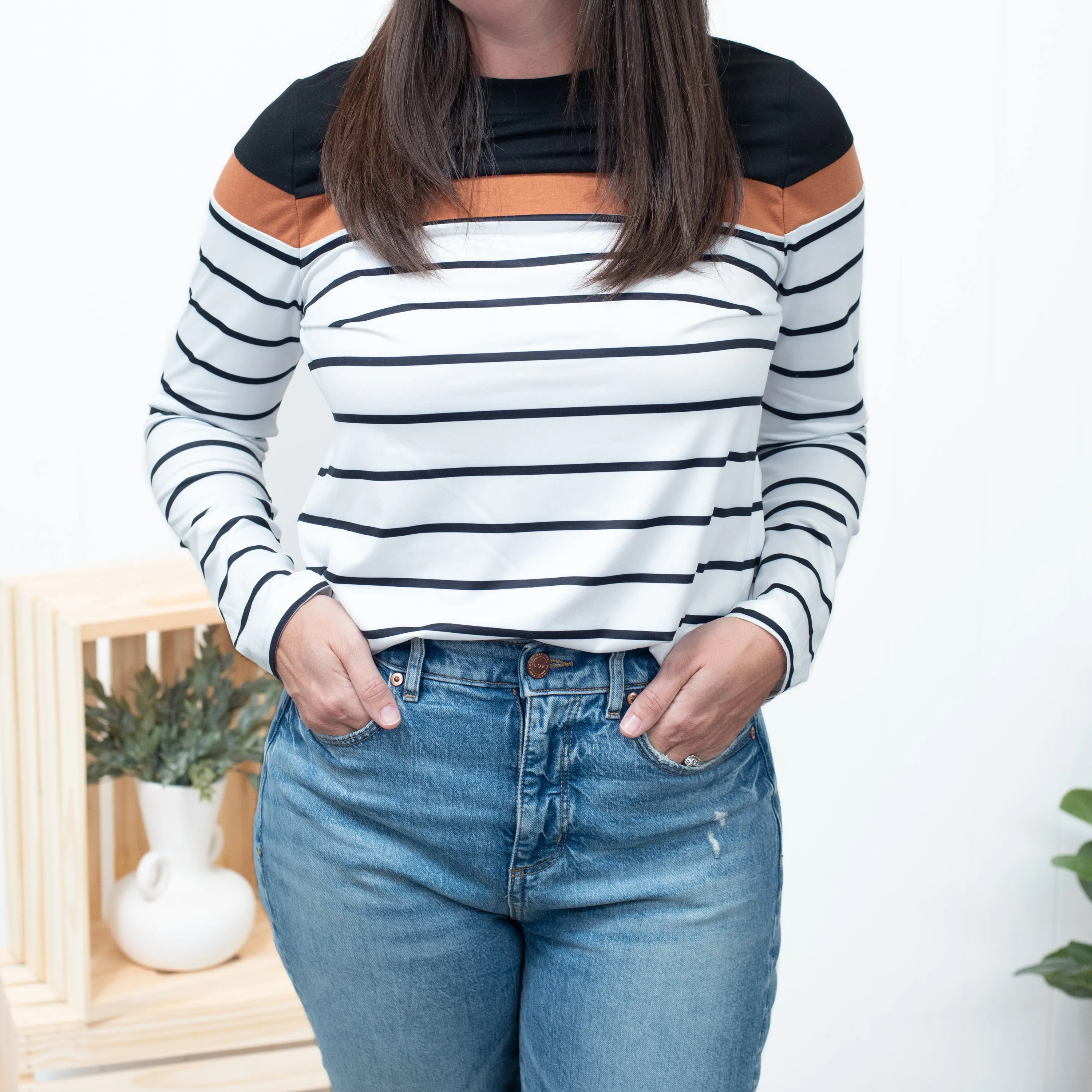 Think It Over - Long Sleeved Striped Top