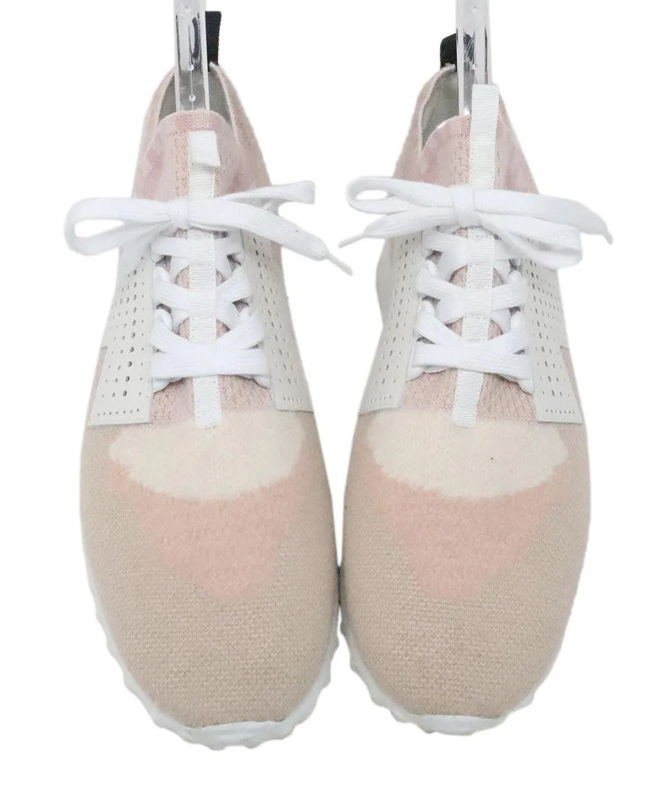 Tod's Pink & Cream Knit Sneakers sz 12