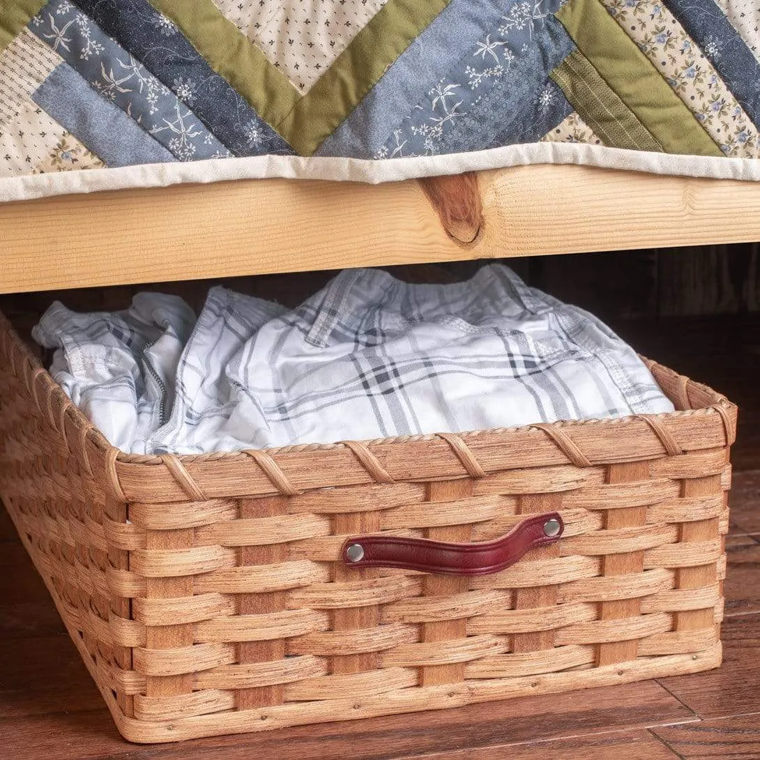 Underbed Storage Basket | Amish Wicker Under Bed or Table Storage