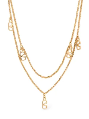 Valentino Garavani   Multi Vlogo charm necklace 