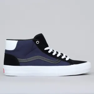 Vans Mid Skool Pro Shoes (Streetmachine) Black / Dark Blue / Traditional White