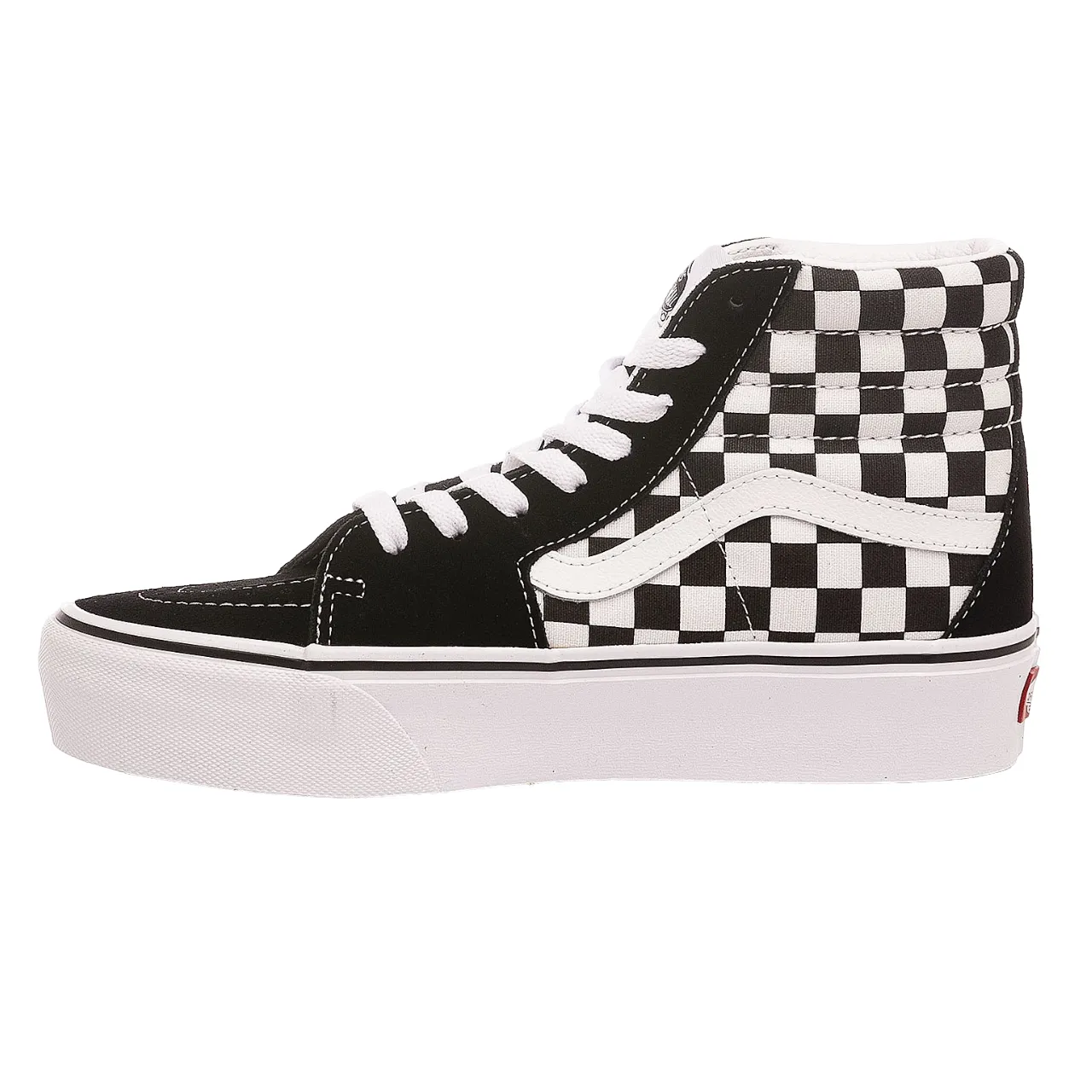 Vans scarpa sneakers alta da donna con zeppa SK8-Hi VN0A3TKNQXH1 nero-bianco