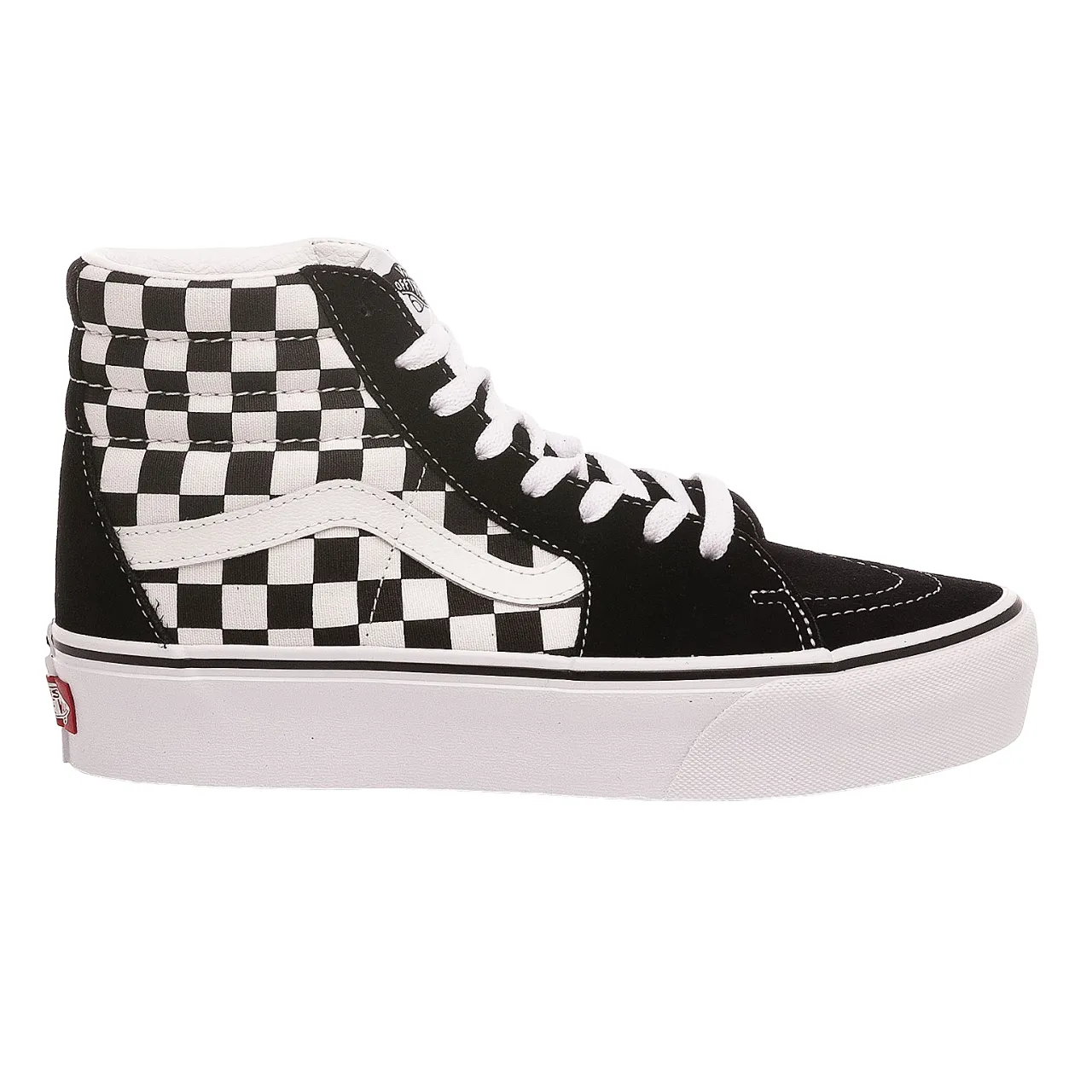 Vans scarpa sneakers alta da donna con zeppa SK8-Hi VN0A3TKNQXH1 nero-bianco