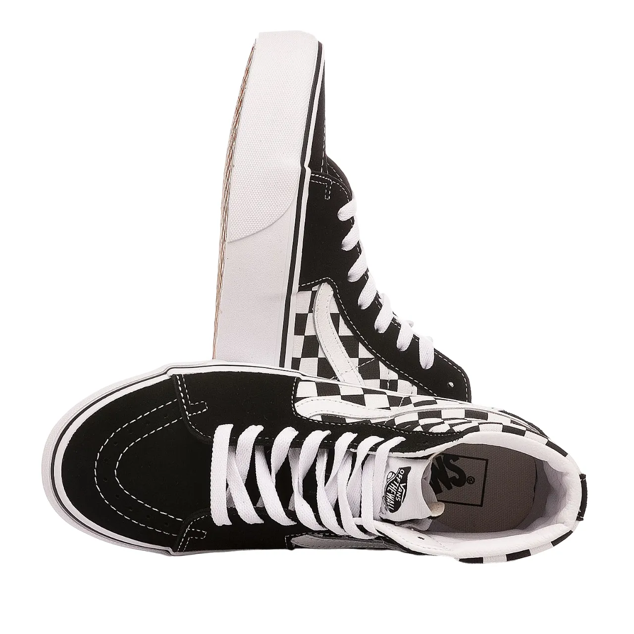 Vans scarpa sneakers alta da donna con zeppa SK8-Hi VN0A3TKNQXH1 nero-bianco