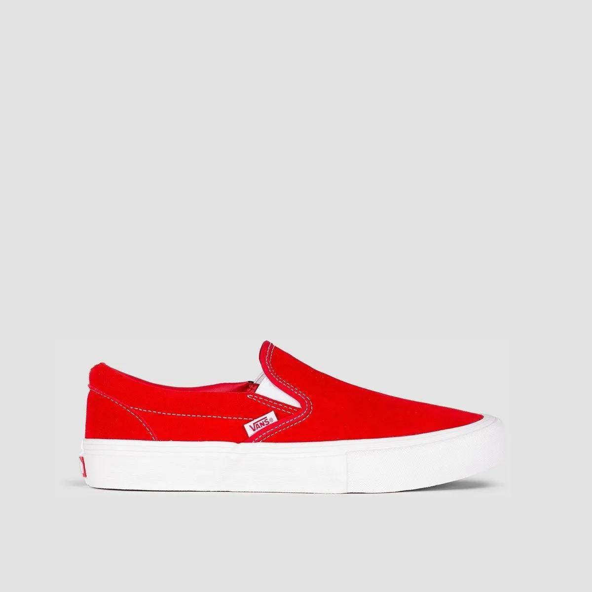 Vans Slip-On Pro Shoes - Suede Red/White