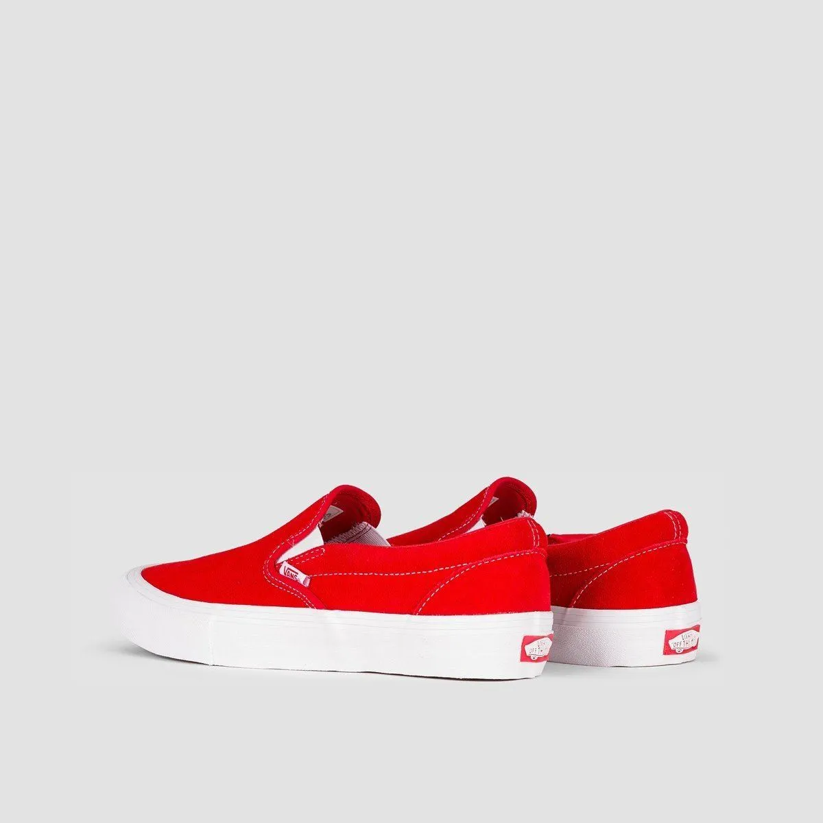 Vans Slip-On Pro Shoes - Suede Red/White