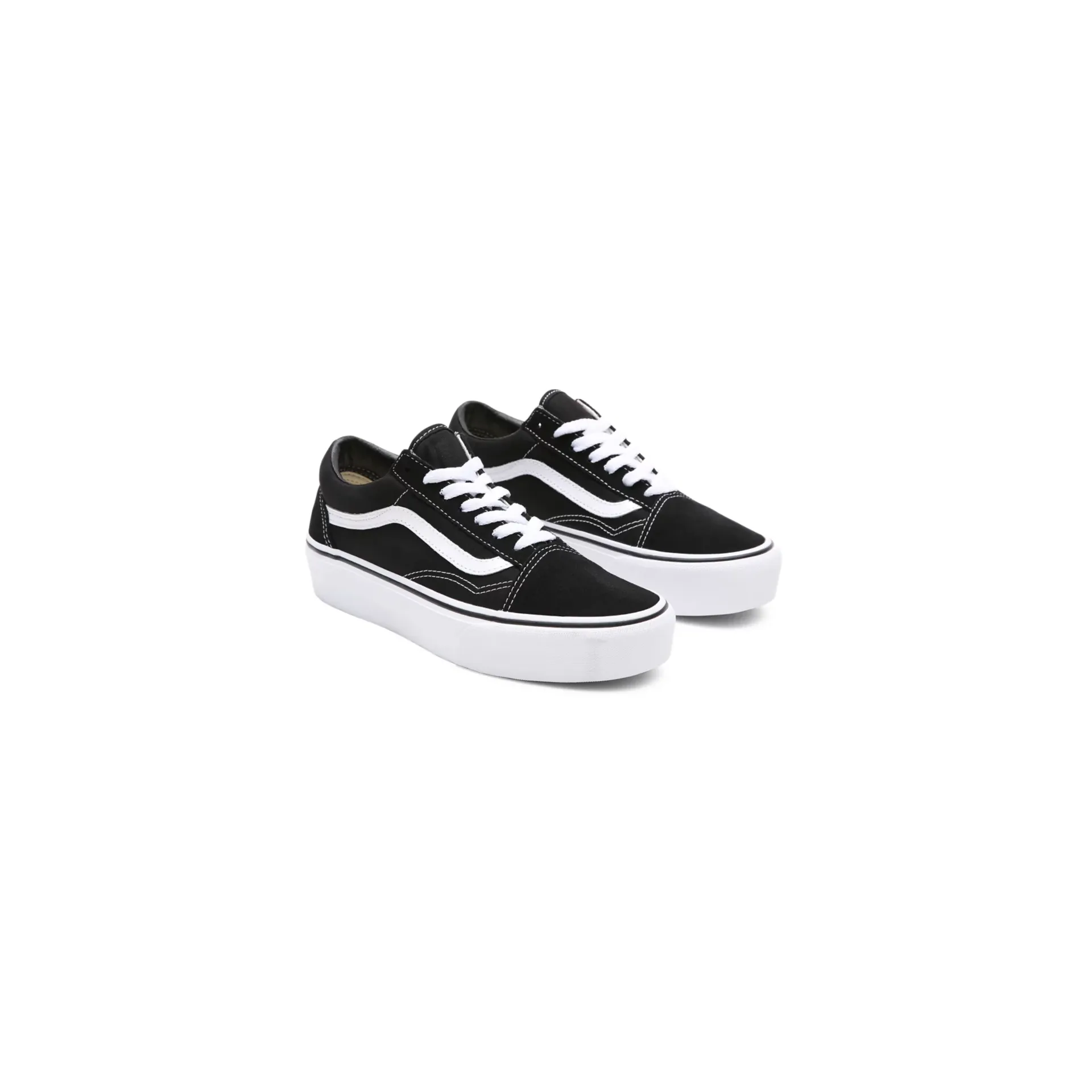 Vans Unisex Platform Old Skool Shoes - Black / White