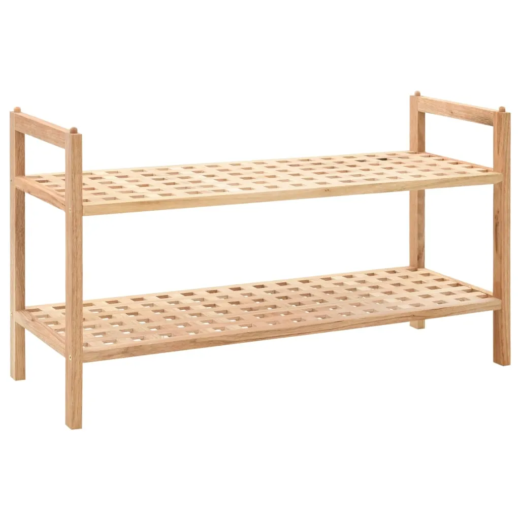 vidaXL Shoe Rack Solid Walnut Wood 69x26x40 cm