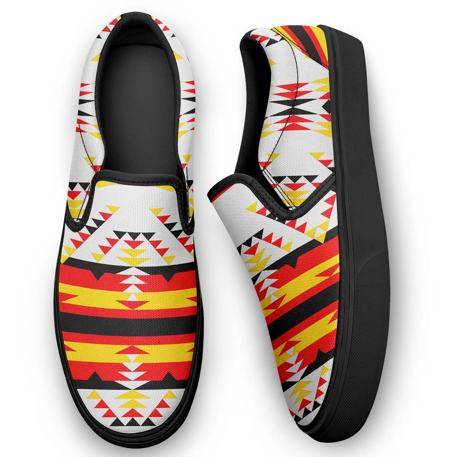 Visions of Peace Directions Otoyimm Kid's Canvas Slip On Shoes