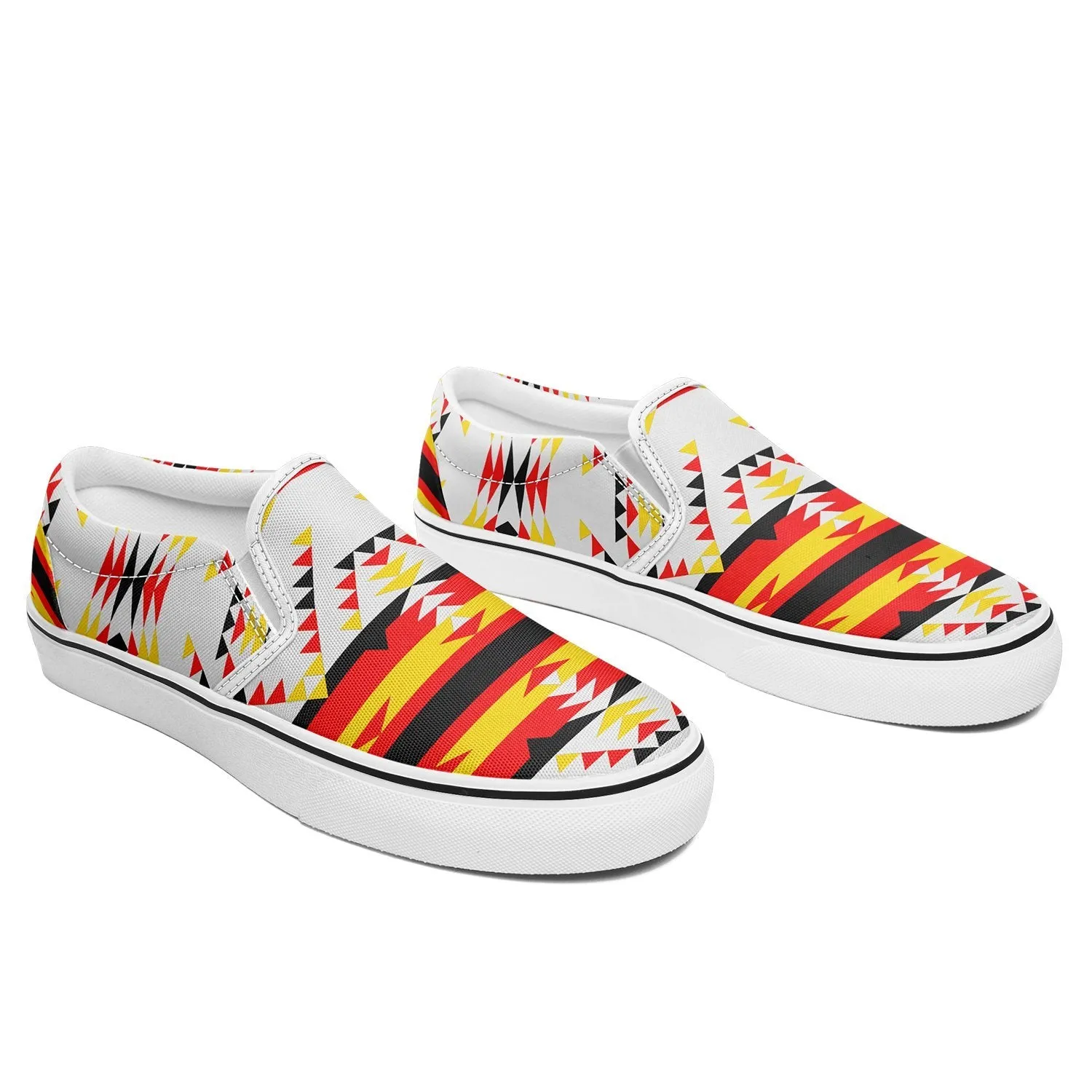 Visions of Peace Directions Otoyimm Kid's Canvas Slip On Shoes