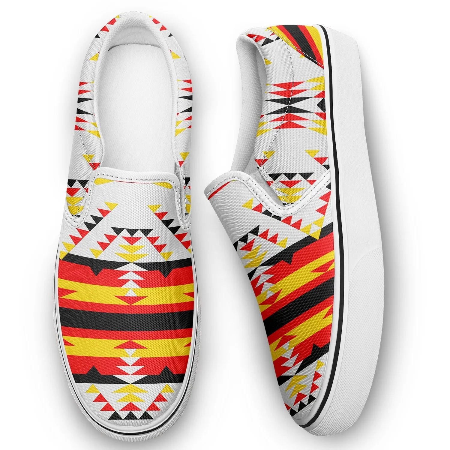 Visions of Peace Directions Otoyimm Kid's Canvas Slip On Shoes