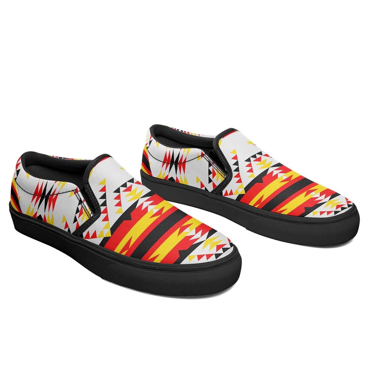 Visions of Peace Directions Otoyimm Kid's Canvas Slip On Shoes