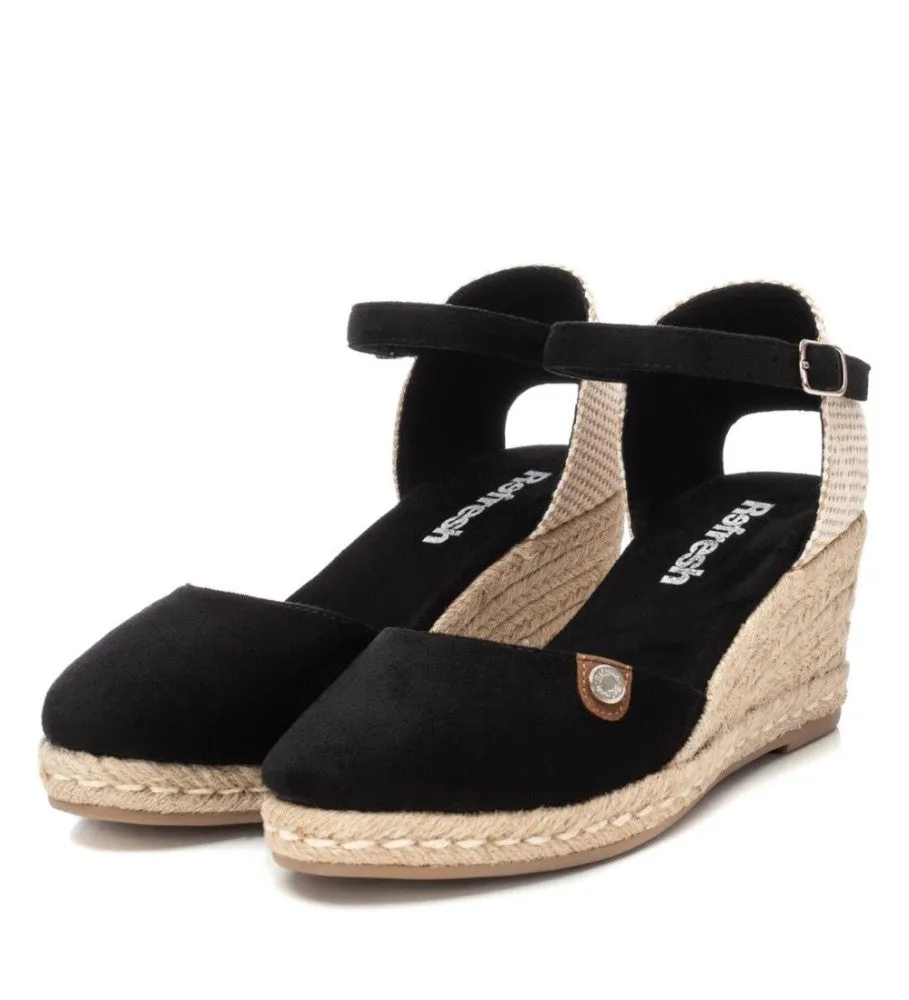 Wedge Espadrille in Black by Refresh