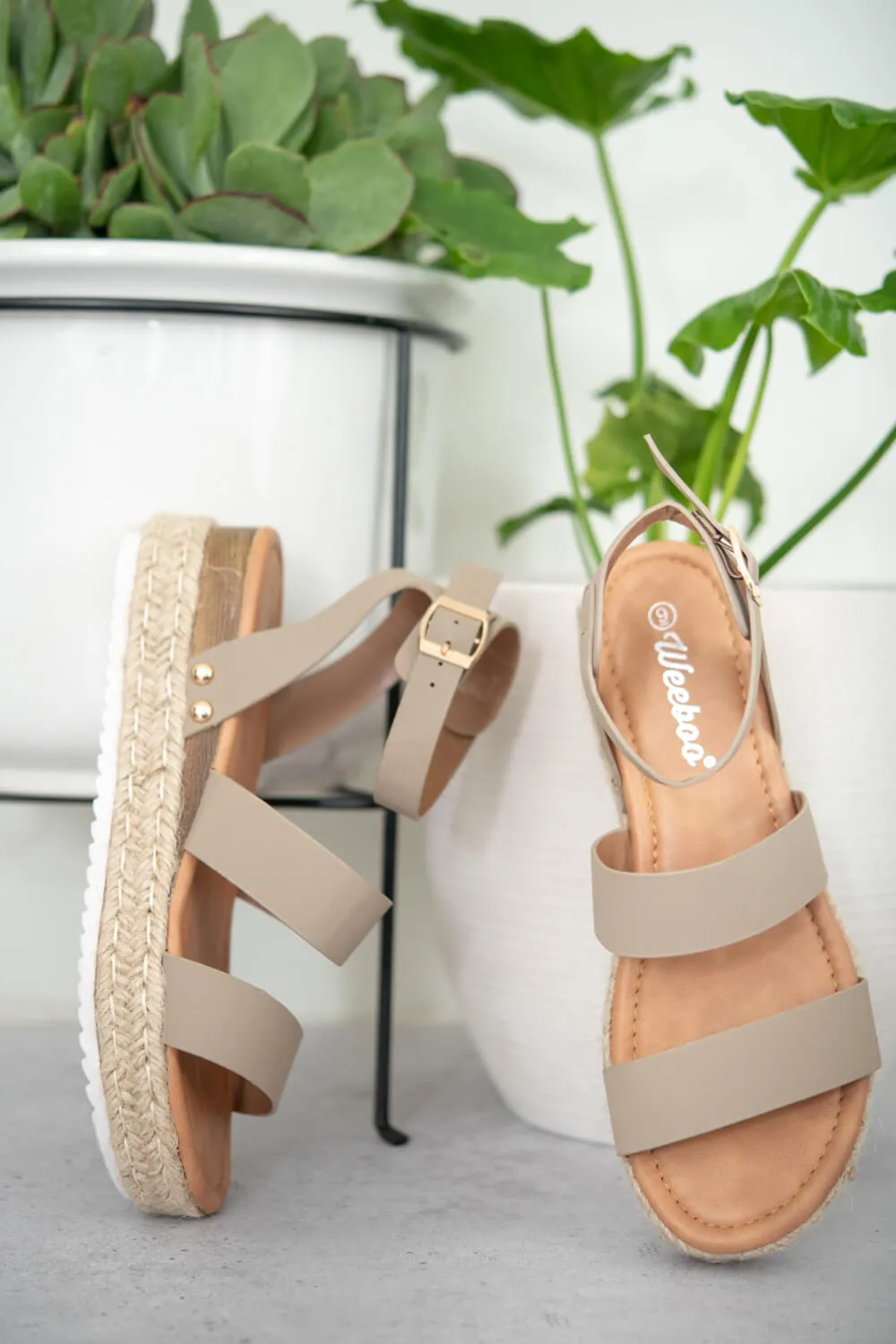 WeeBoo On the Doorstep Espadrille Platform Sandals in Taupe