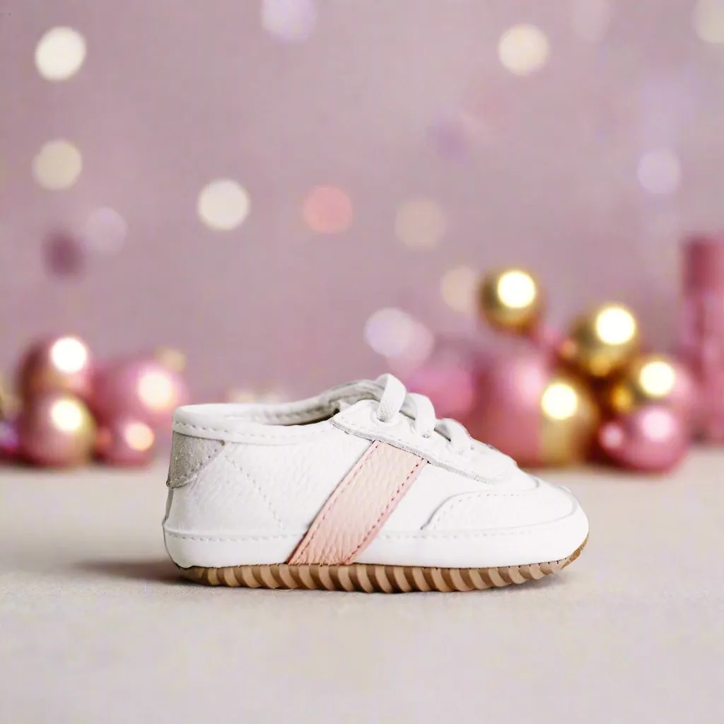 White and Pink Love Bug Sneaker