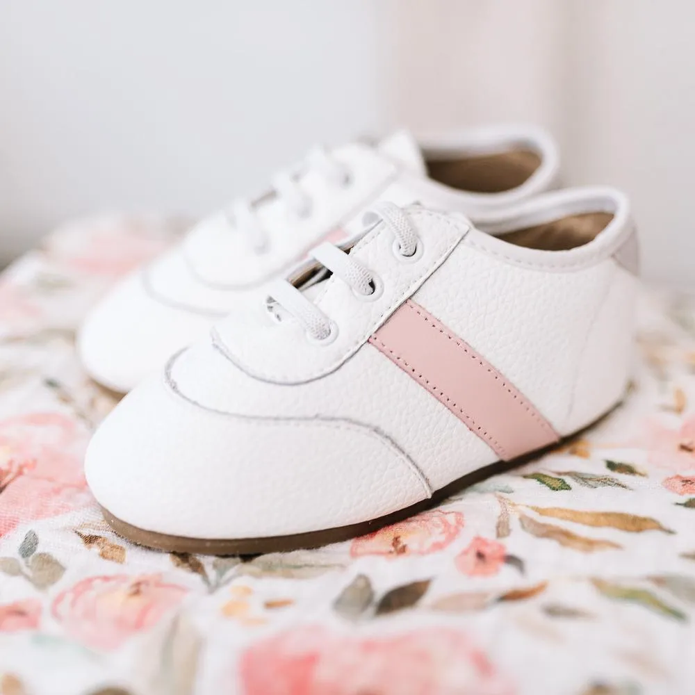 White and Pink Love Bug Sneaker