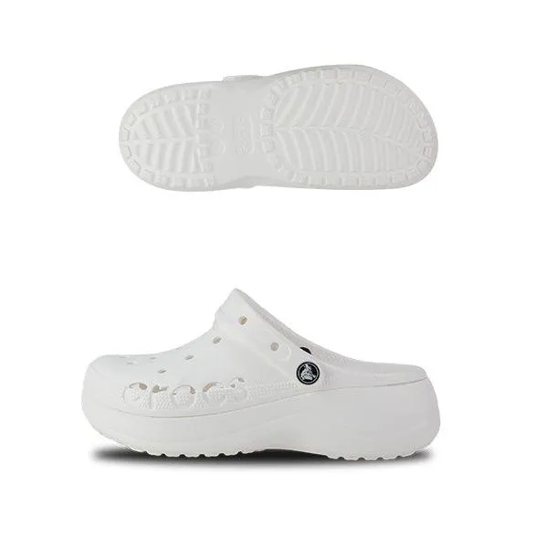 WHITE BAYA PLATFORM CROCS FOR GIRLS